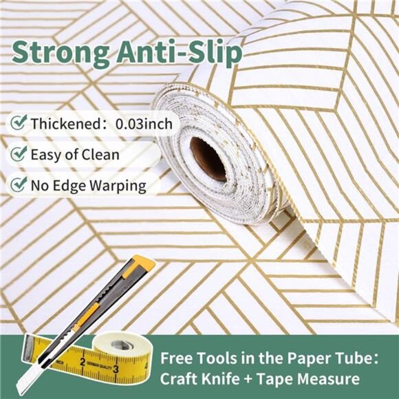 Shelf Liners for Kitchen Cabinets 12in x 20FT, Non Adhesive Cabinet Liner Strong - Picture 2 of 7